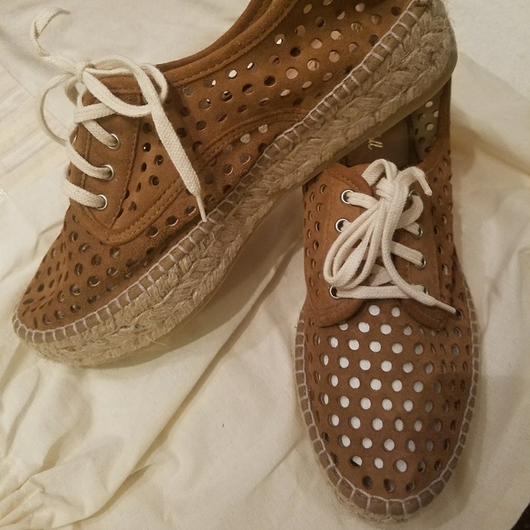 NEW!!!Loeffler Randall Perforated suede lace up - Picture 1 of 4