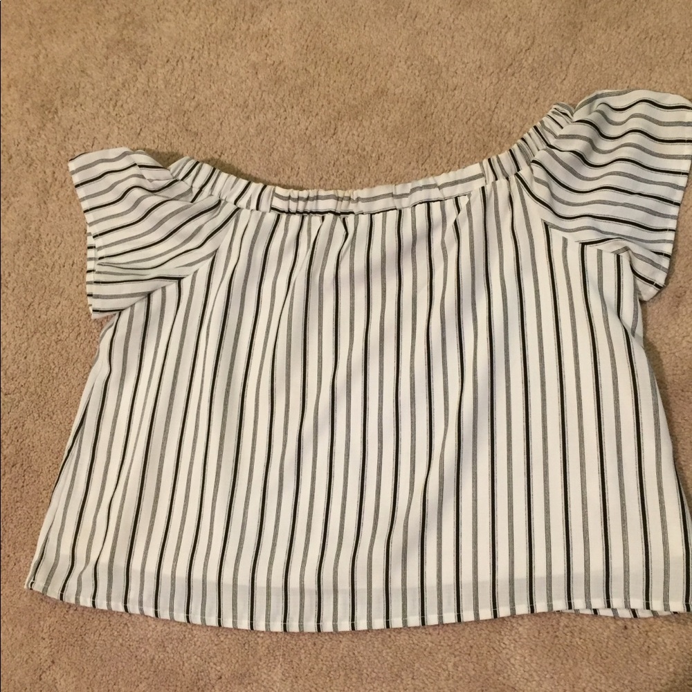 Off the shoulder striped top