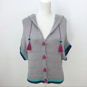 Project E Vintage knit funky hooded sweater small