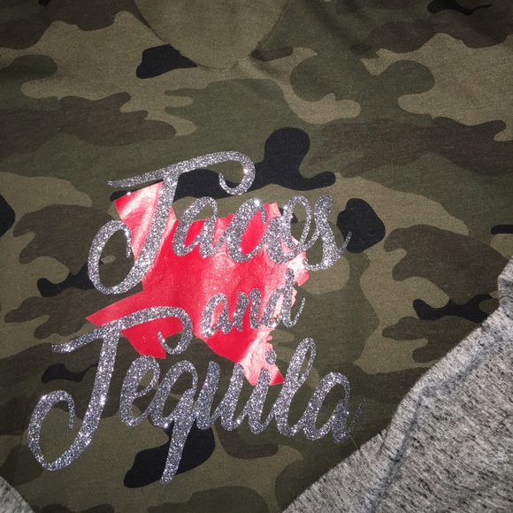 Tacos & Tequila Camo baseball tshirt - Picture 2 of 4