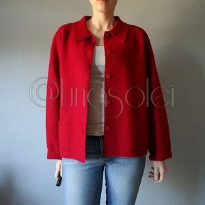 3/$30 Cardinal Red Herman Geist Wool Jacket Coat