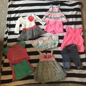 12 Months Girls Bundle, 9 Pieces. 