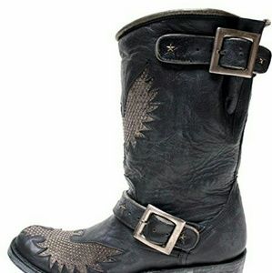Old gringo Biker Iron Eagle leather boots size 8