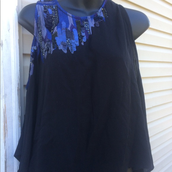 🌹free people off the shoulder rhinestones blouse - Picture 6 of 8