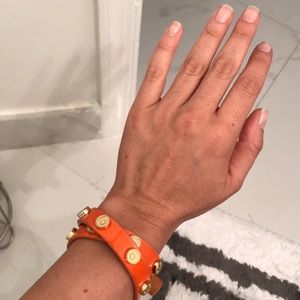 TORY BURTCH orange wrapped bracelet