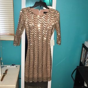 Gold holiday dress from lulus.com