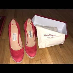 Beautiful red Ferragamo wedges