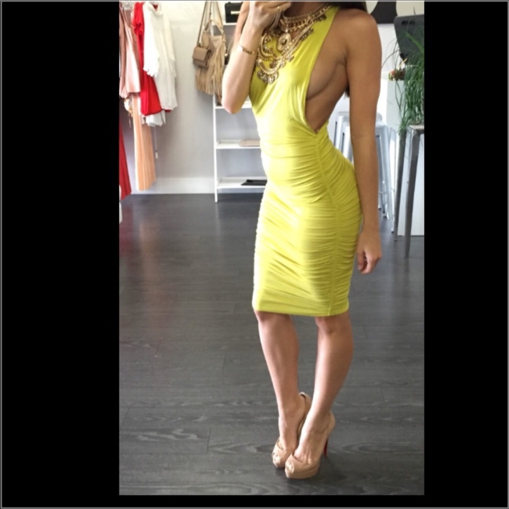 NEON LIME GREEN/ YELLOW Dress NEW WITH TAGS