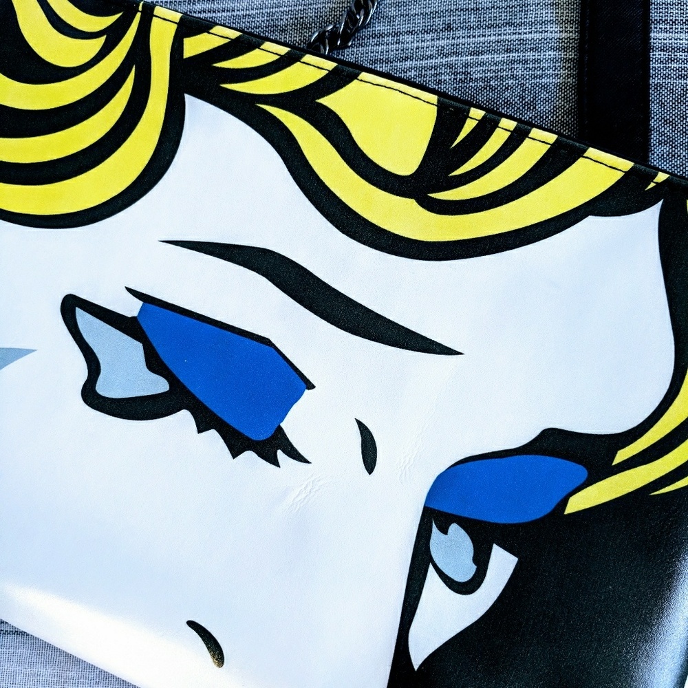 "Crying Lady"  Cartoon  Crossbody  Handbag {NWOT}