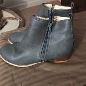 Grey pleather Booties NWOB