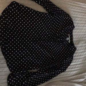 Black and white Polka Dot Blouse LC Lauren Conrad