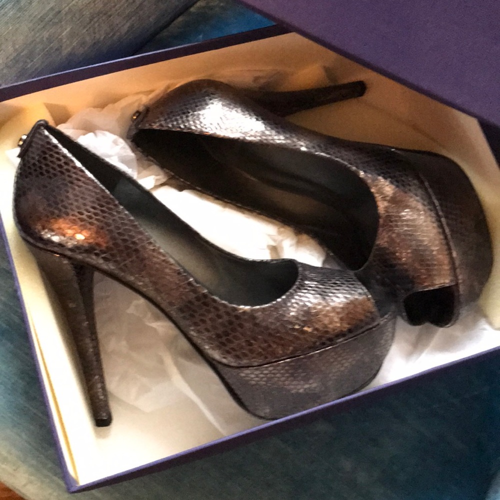 Stuart Weitzman Iridescent Snake Platform - image 1