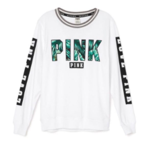 PINK Victoria's Secret Tops - Limited Edition Palm White Sweatshirt - Large