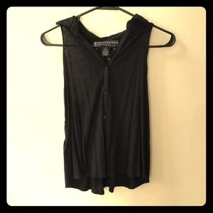 BLACK BUTTON UP W/ LACE BACK TANK TOP