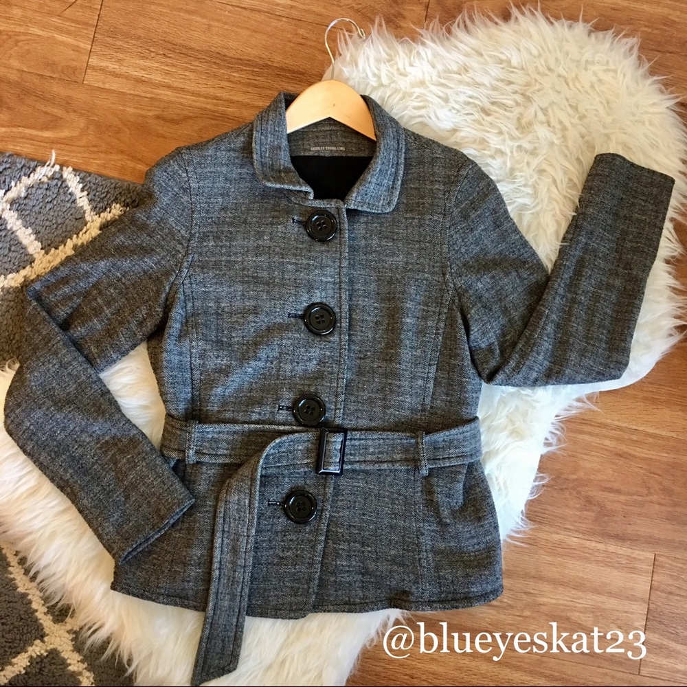Short Gray Coat with Belt