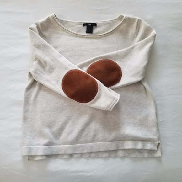 Sweater w/patchwork elbows - Picture 2 of 4