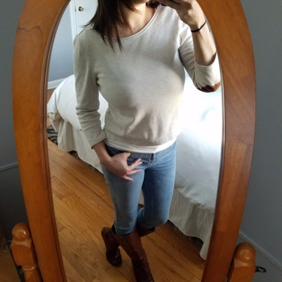 Sweater w/patchwork elbows - Picture 3 of 4