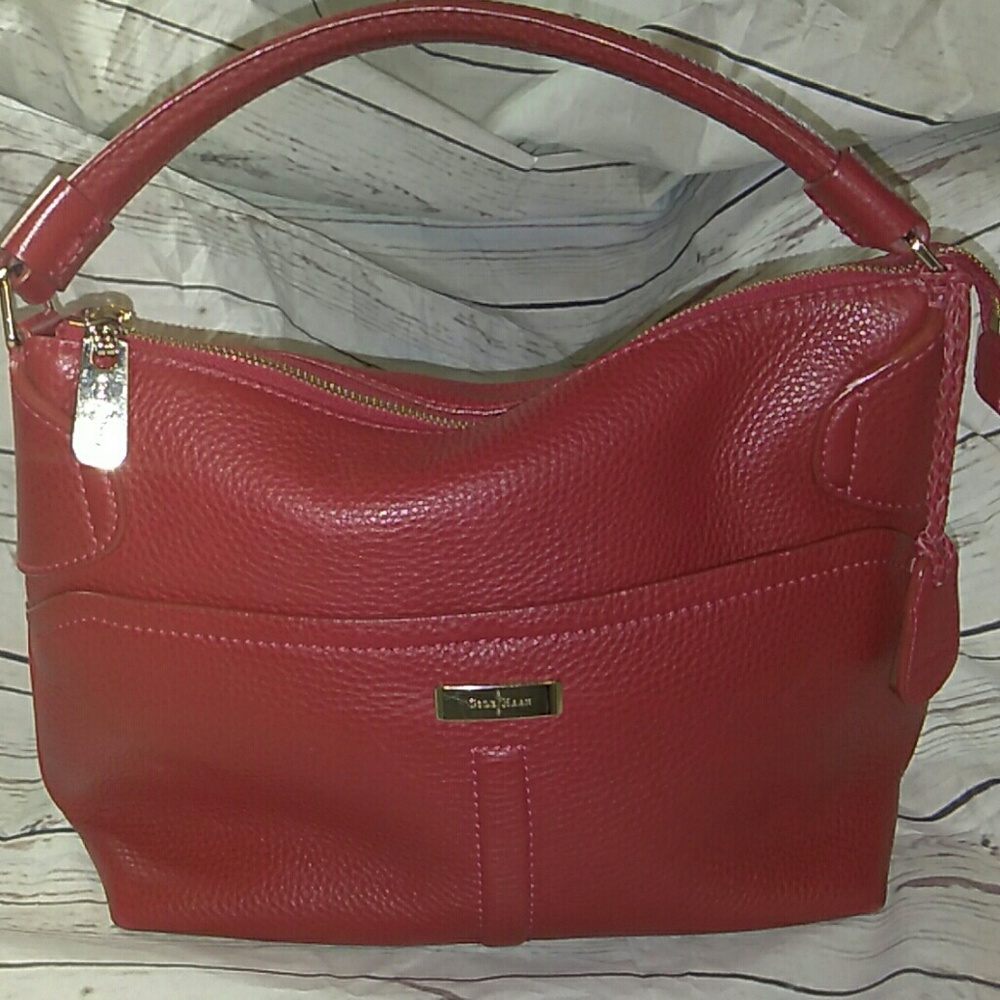 Cole Haan Leather Pebble Handbag (Loc:b1)