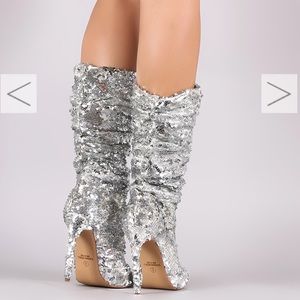 slouchy sequin boots