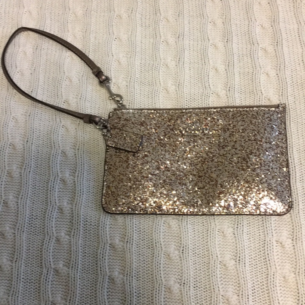 Gold glitter wristlet