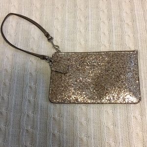 Gold glitter wristlet
