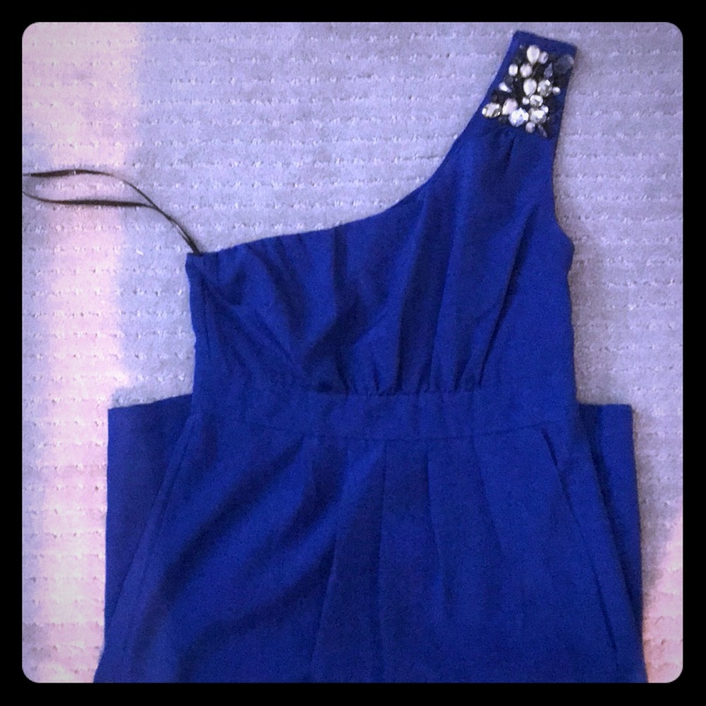 Blue Rhine stone dress forever 21 *one shoulder
