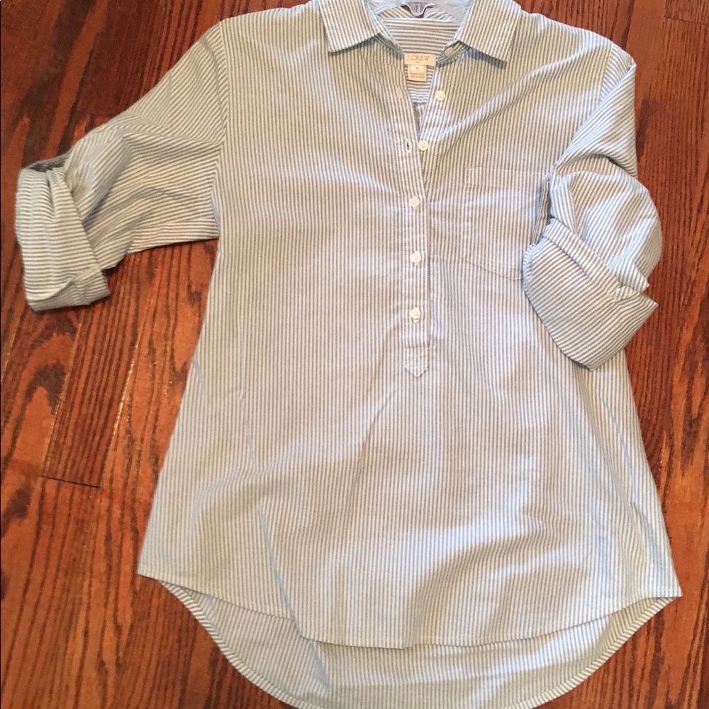 Cute JCrew blue and white striped blouse