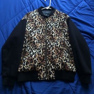 Forever 21 Cheetah Print Bomber Jacket.