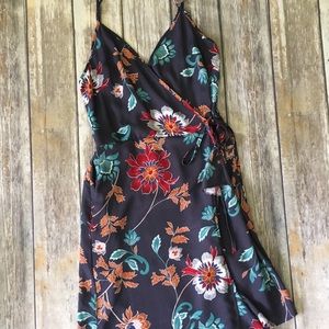 Xhiliration Floral Wrap Dress