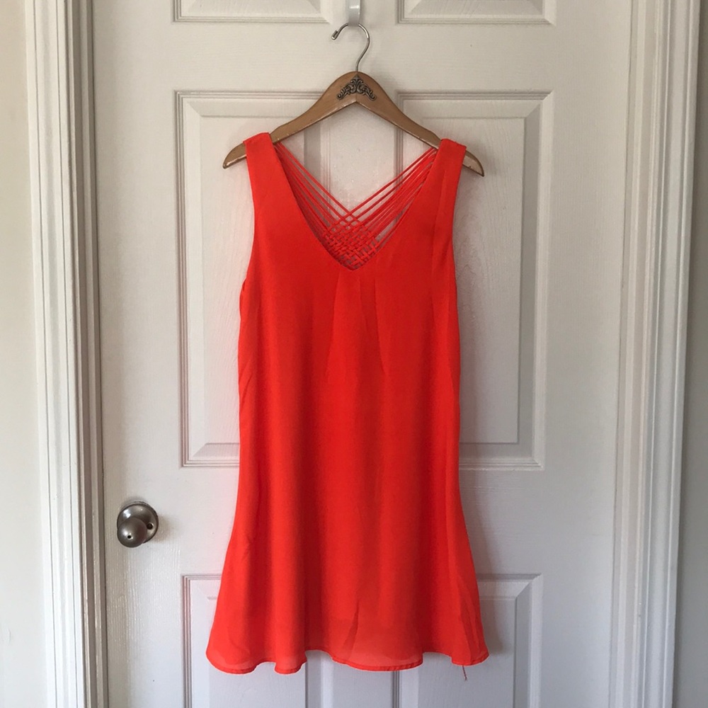 Orange criss-cross back dress