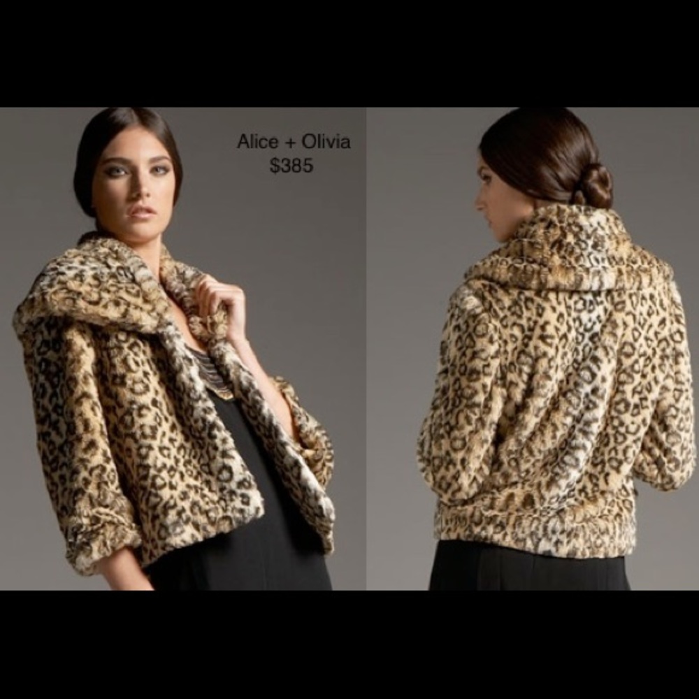 Alice + Olivia S faux fur cheetah leopard jacket