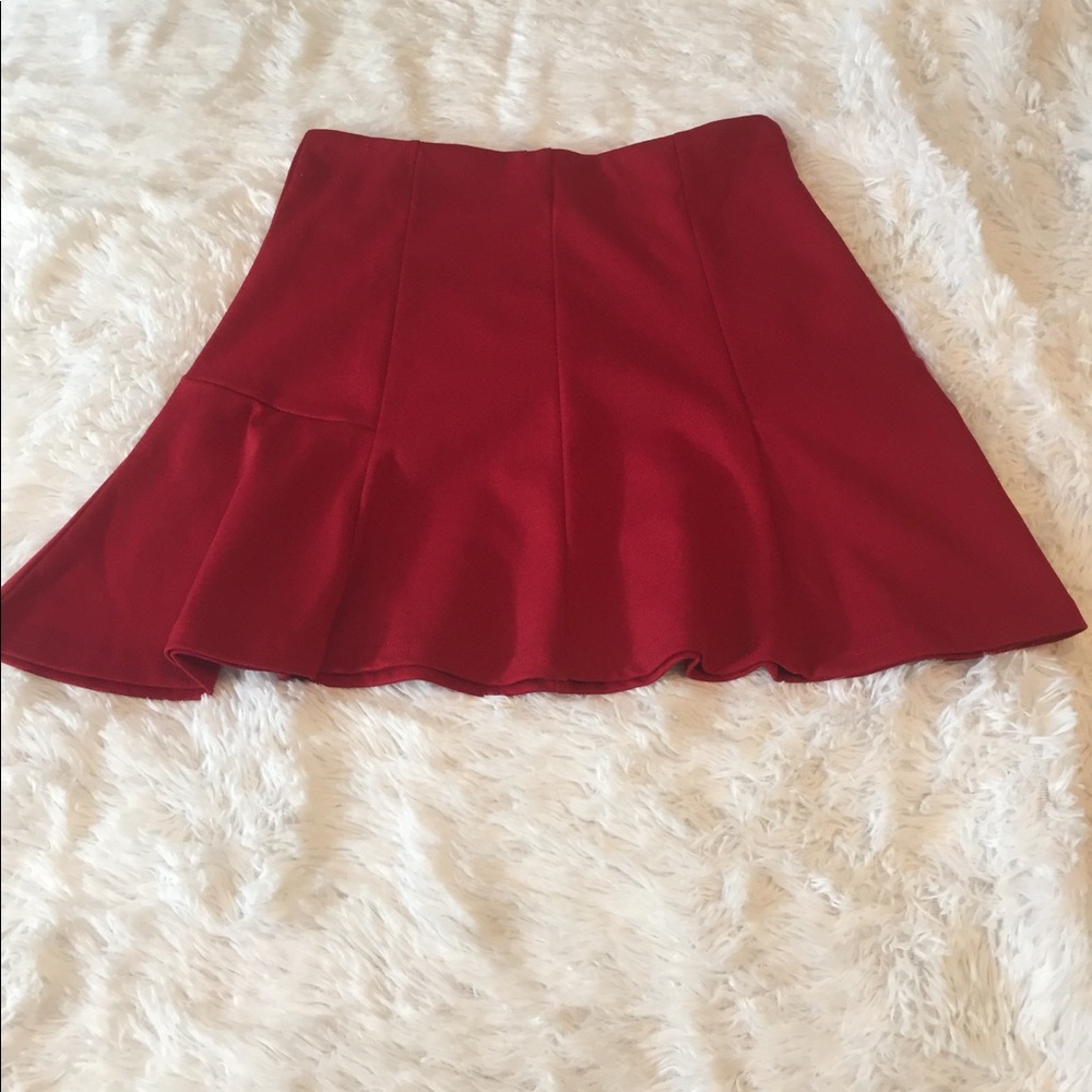 Short red skirt