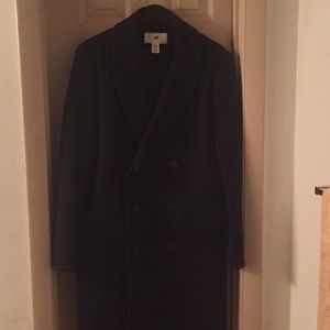 H&M Black Wool Blend Trench Coat Size 36R