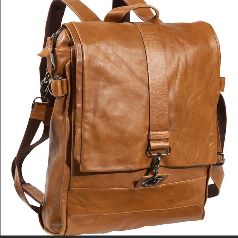 LAST ONE‼️leather NEW backpack/messenger - Picture 2 of 5