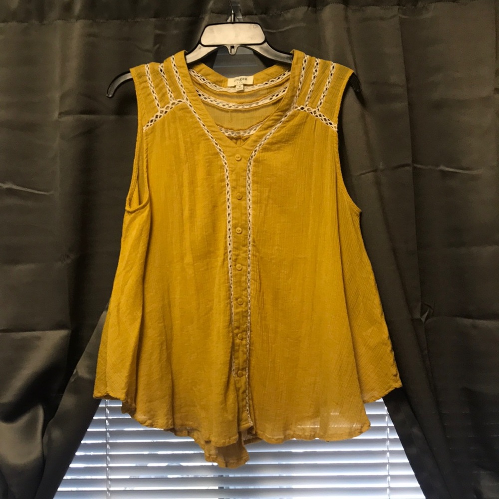 Yellow dressy tank top