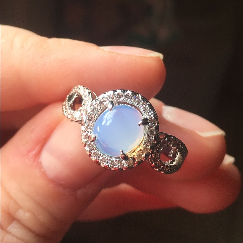 SOLD /Fragrant Jewels “Snow” Silver Moonstone Ring