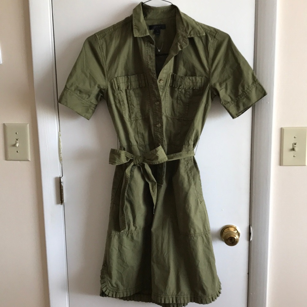 Army green JCrew dress