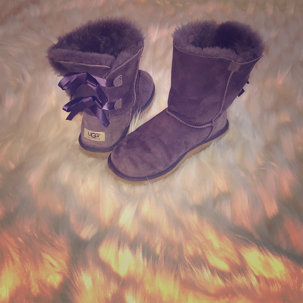 Purple bow UGG boots