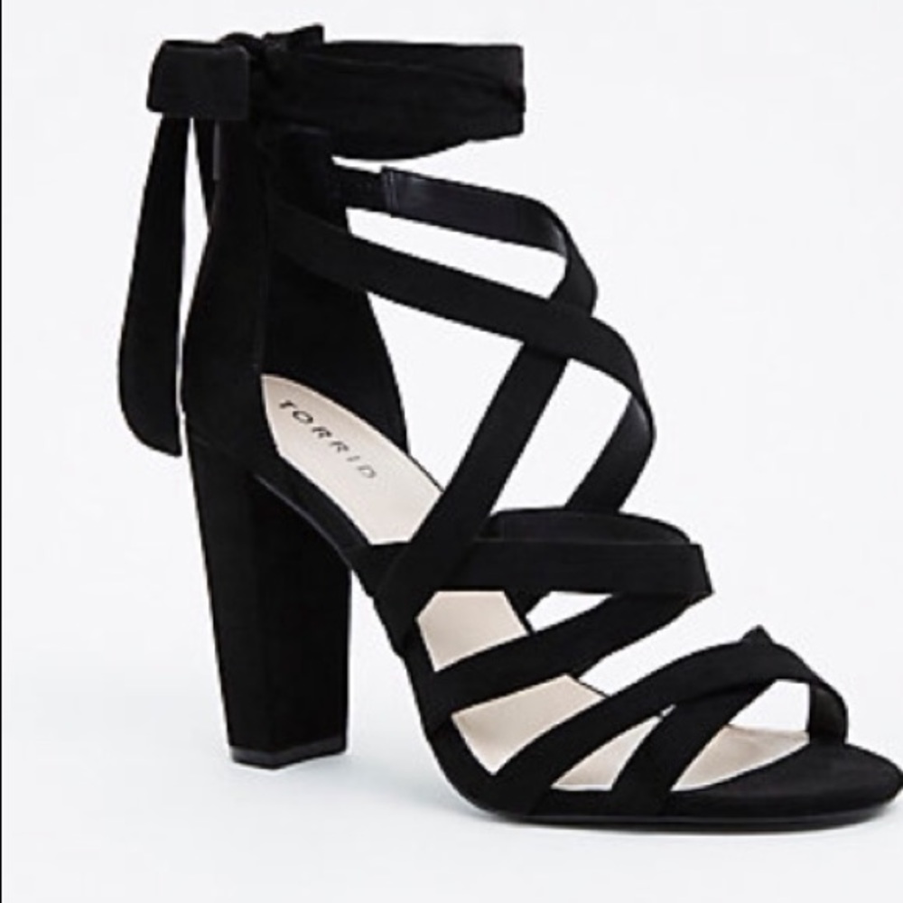 Strappy black heels