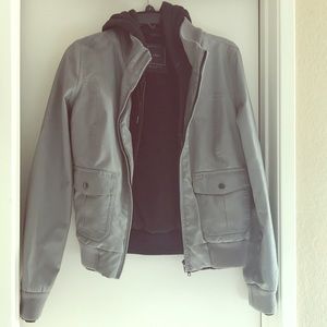 Obey gray leather jacket