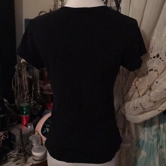 BLACK TEE SHIRT WITH GRAPHIC WRITING SZ L FANG 💀 - Picture 3 of 5