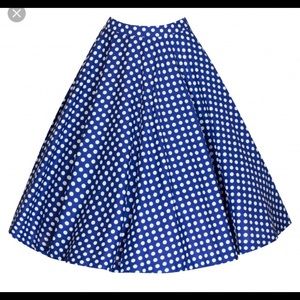 Classic circle skirt! Blue & white Pinup polka dot