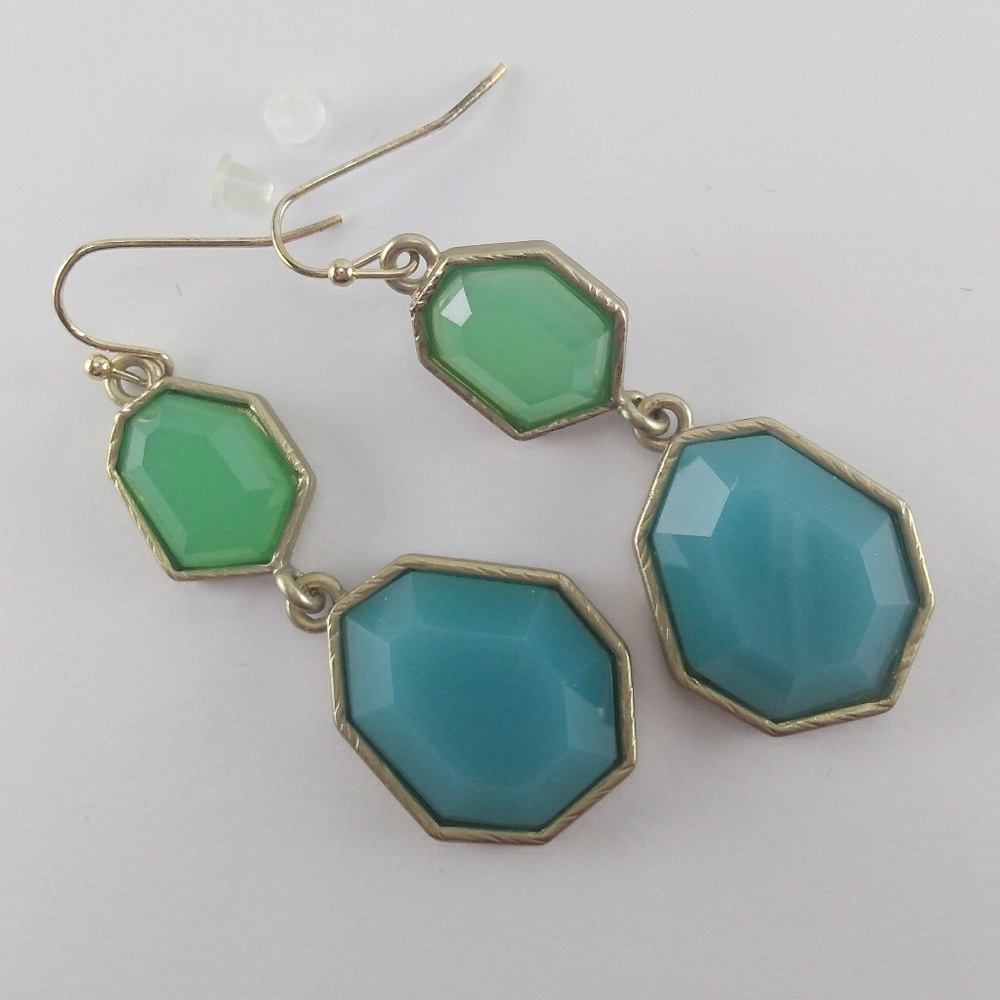 Gold Hexagon Fashion Earrings