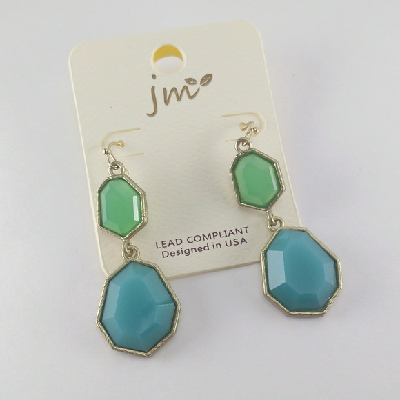 Gold Hexagon Fashion Earrings - Picture 4 of 4