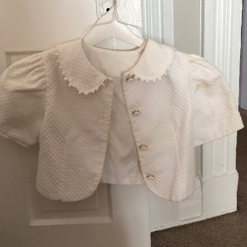 White vintage crop top shirt