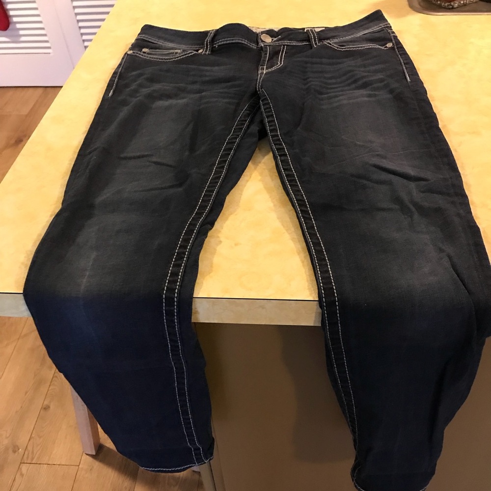 Medium wash straight leg jean