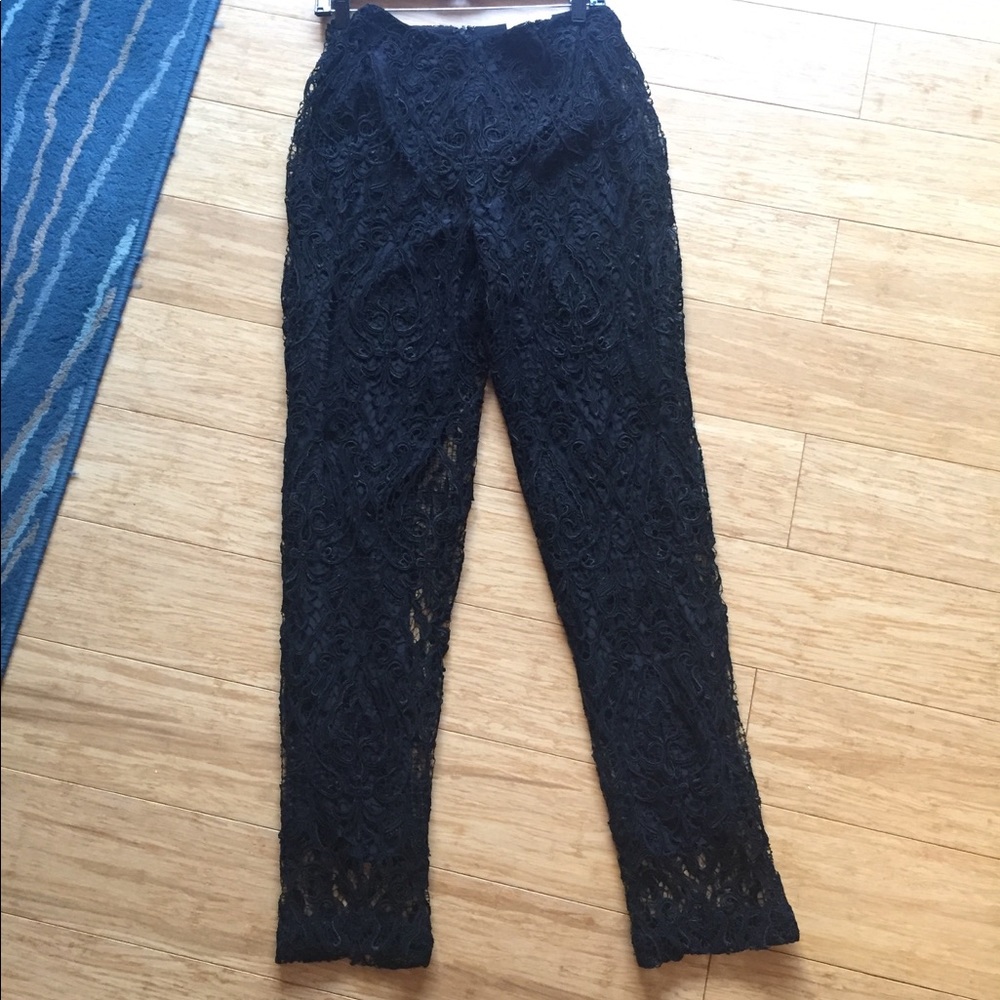 Marchesa black lace pants size 4