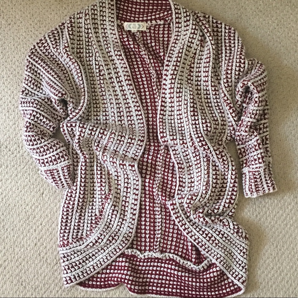 Cozy burgundy cocoon cardigan