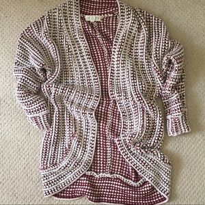 Cozy burgundy cocoon cardigan