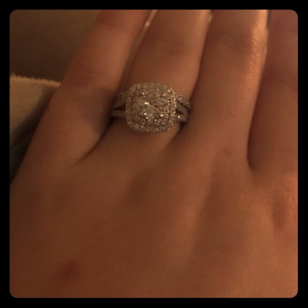 Sterling silver AAA CZ with sapphire inside